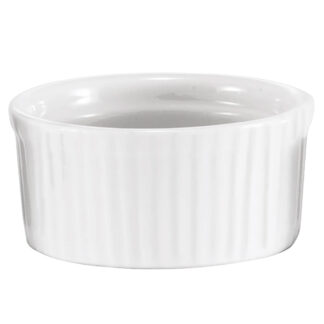 Browne 4.5 oz Ribbed White Ceramic Ramekin (564021W)