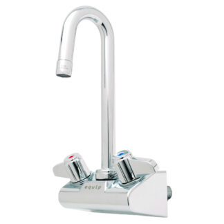T&S 4" Wall Mount Faucet w/ 3" Swivel Gooseneck, 2.2 gpm Aerator, Lever Handles (5F4WLX03)