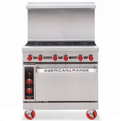 American Range 36″ Heavy Duty 6-Burner Restaurant Range, Standard Oven (AR6)