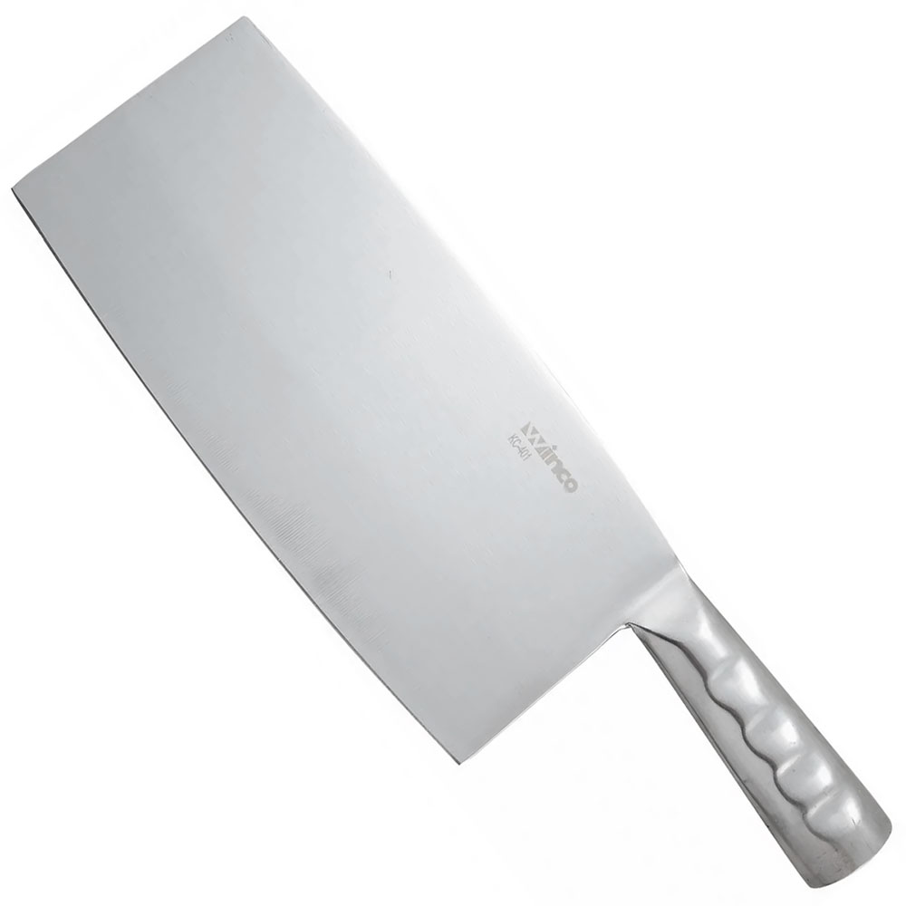 Winco 8" Heavy Duty Chinese Cleaver with Wooden Handle 