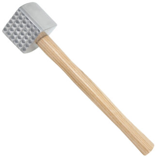 Winco 2-Sided Meat Tenderizer, Aluminum, Wooden Handle (MT4)