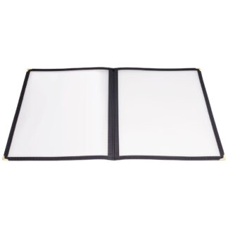 Winco Book-Fold Double Panel Menu Cover, Fits 8.5"x14" Paper (PMCD14K)