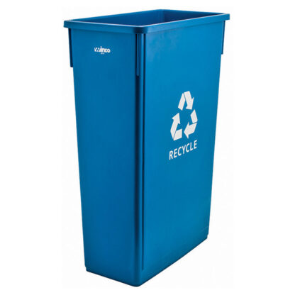 Winco 23 Gallon Slender Recycling Can, Blue (PTC23L)