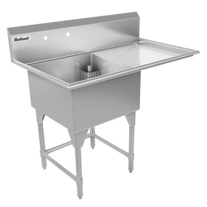 Reliant 1 Compartment S/S Sink, 18" Right Drainboard (181811‑R18)