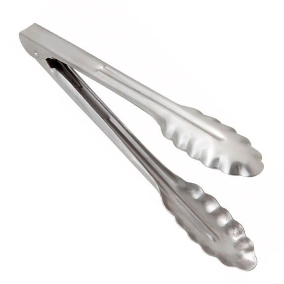 Silicone Grip Utility Tongs with Lock Clip, Stainless Steel