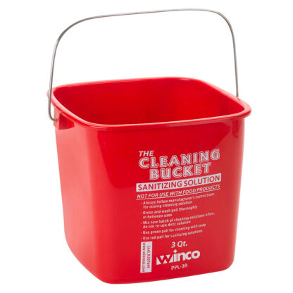 Winco 3 Qt. Red Sanitizing Bucket (PPL3R)