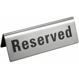 Winco Reserved Sign, Stainless Steel (RVS4)