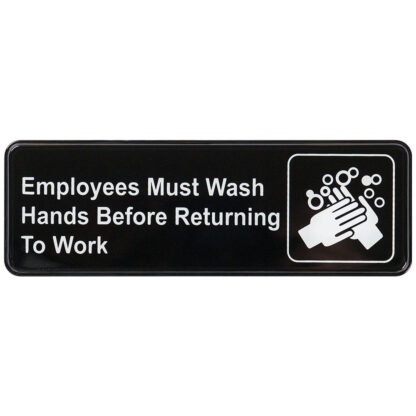 Winco Hand Wash Restroom Sign, 9″x3″ (SGN322)