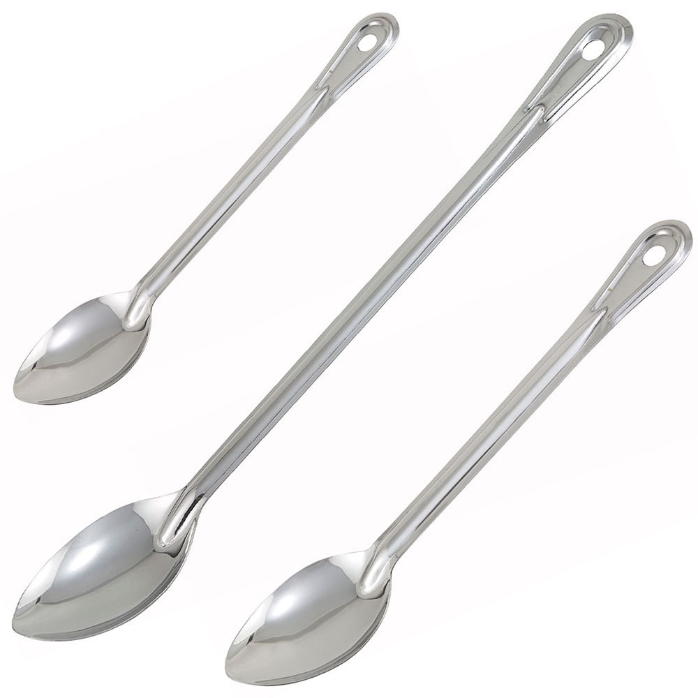 Winco Basting Spoons, Solid, 1.5mm Stainless Steel (BSOT 