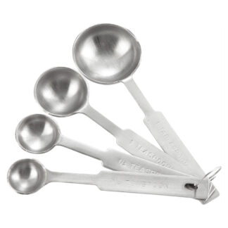 Winco Measuring Spoon Set, 4-piece, Deluxe, Stainless Steel (MSPD4X)