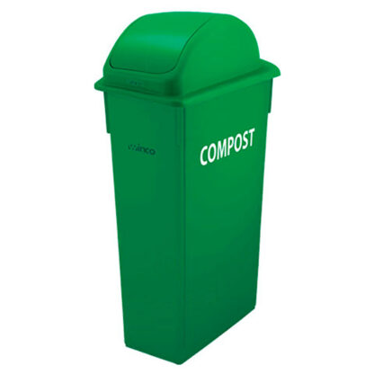 Winco 23 Gallon Slender Compost Can, Green (PTC23GRC)