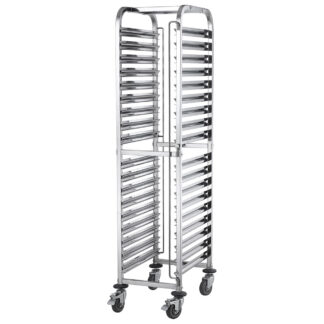 Winco 36-Tier End-Load Steam Table Pan / Food Pan Rack with Brakes, Stainless Steel (SRK-36)