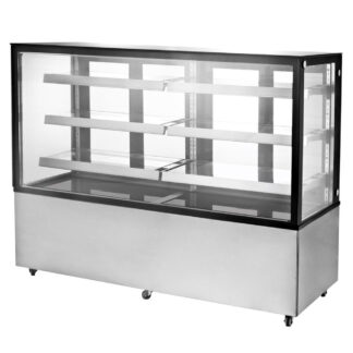 Omcan 72" Square Glass Floor Refrigerated Display Case (44505)