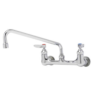 T&S Double Pantry Faucet, Wall Mount, 8" Centers, 12" Swing Nozzle (B‑0231)