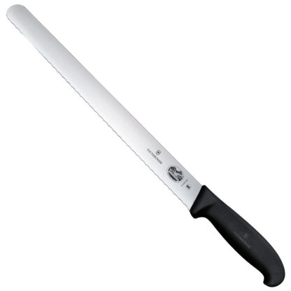 Victorinox Fibrox® Pro Slicing Knife, 12" Serrated Blade, Round (5.4233.30)
