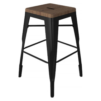 Tarrison Amelia Indoor Backless Counter Stools, Black (ISA1204BBDS)