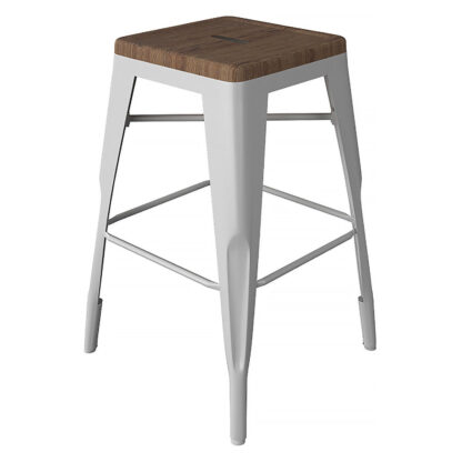 Tarrison Amelia Indoor Backless Counter Stools, White (ISA1204WHDS)