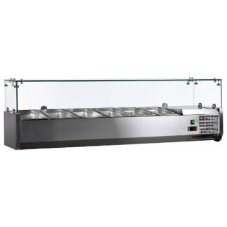 Omcan 59" Refrigerated Topping Rail with Glass Guard (41937)