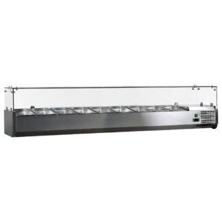 Omcan 79" Refrigerated Topping Rail with Glass Guard (46680)