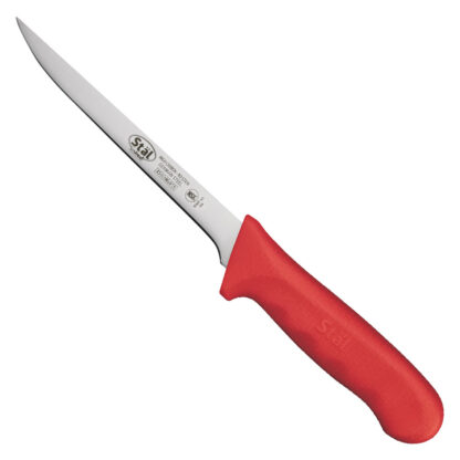 Winco Stäl 6" Boning Knife, Narrow, Red Handle (KWP‑61R)
